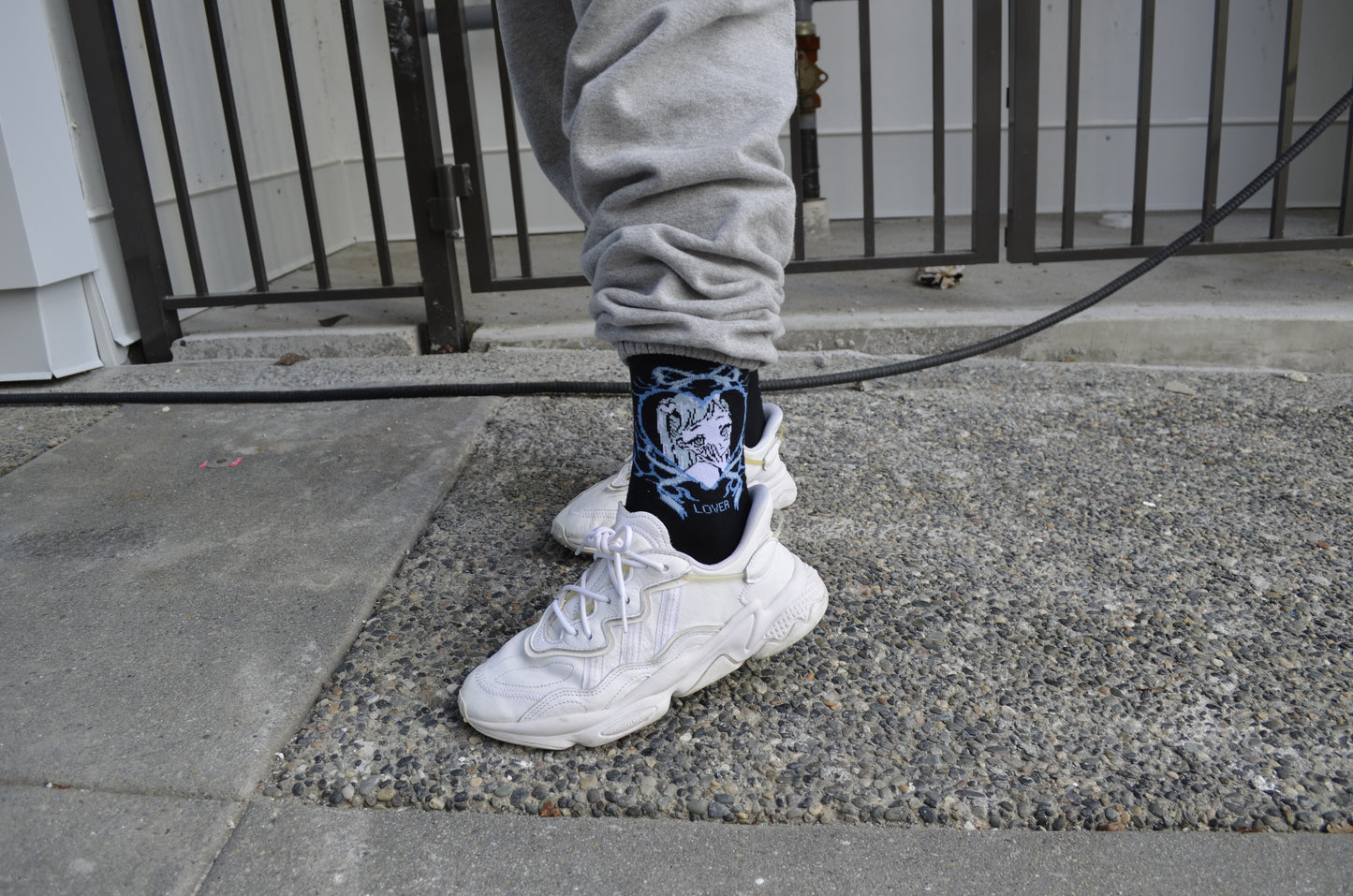 lover - socks white+pink/black+blue