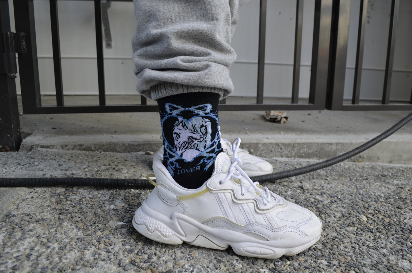lover - socks white+pink/black+blue