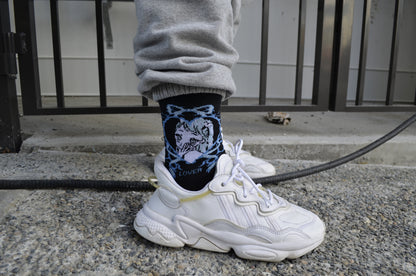 lover - socks white+pink/black+blue