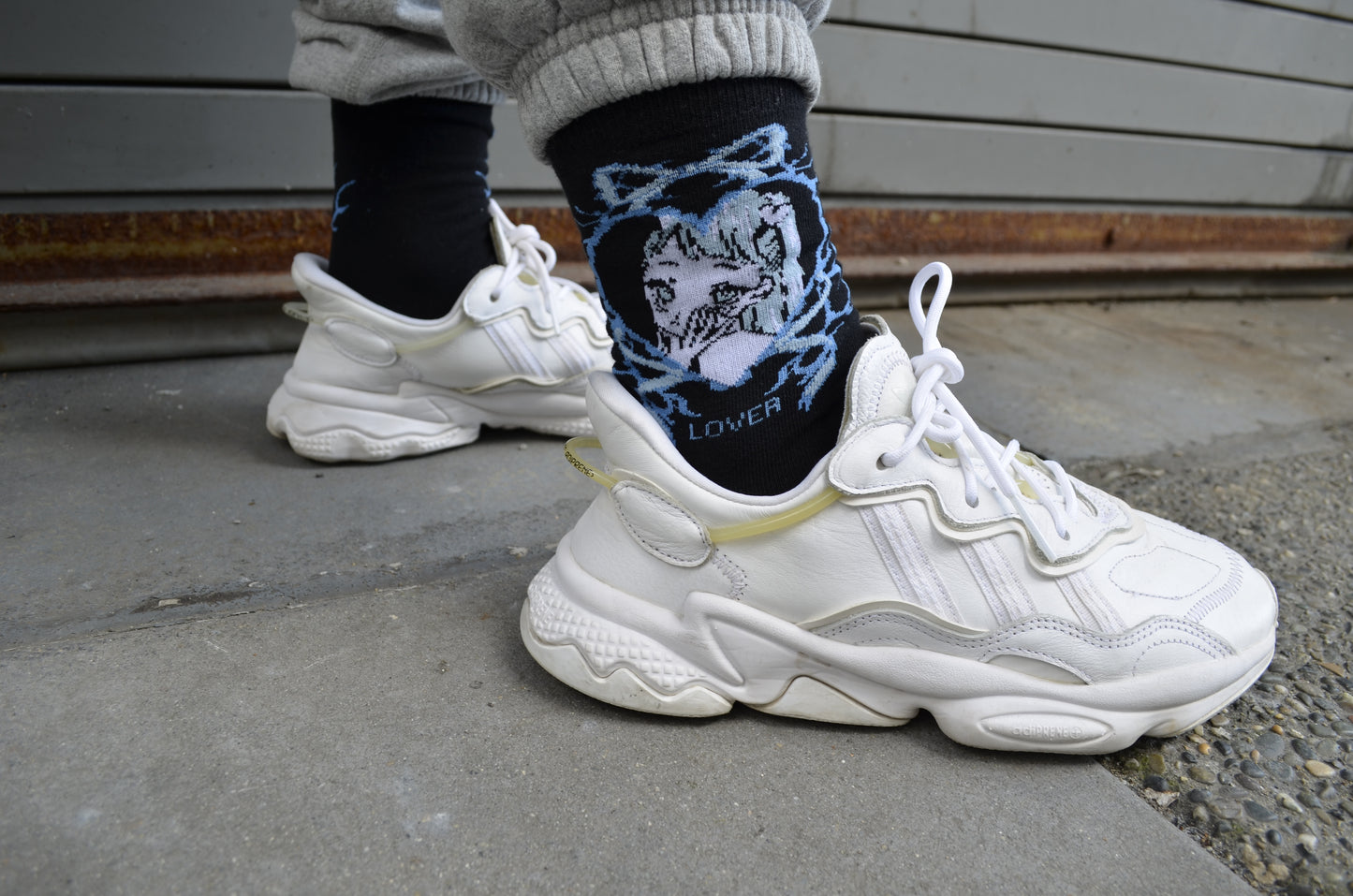 lover - socks white+pink/black+blue