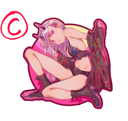 assorted demon girls stickers