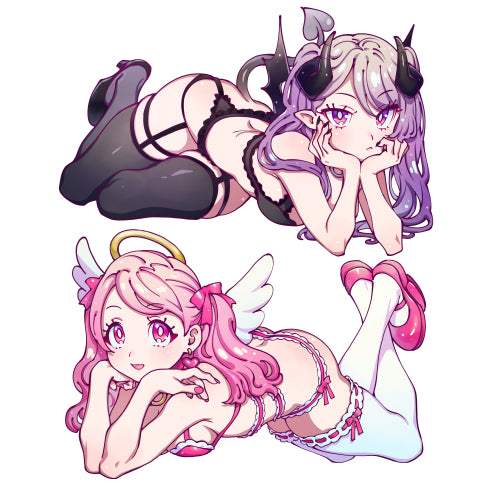angel+demon girl charms
