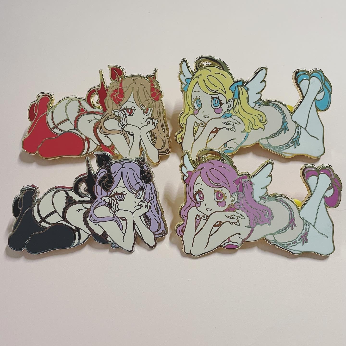 angel/demon girl - pins