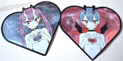 boy/girl heart - sticker