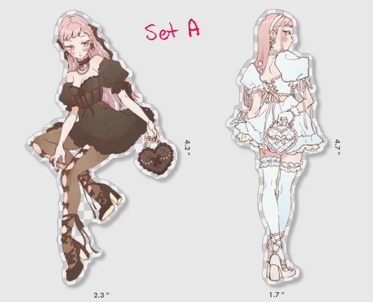 b/w coquette girl - sticker set