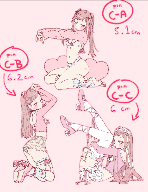 coquette girl - pins