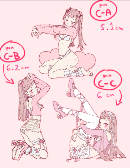 coquette girl - pins