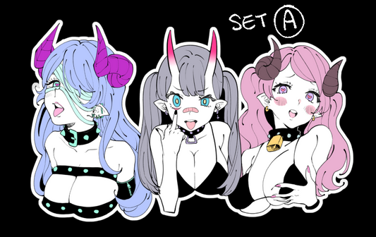 demon girls reflective stickers