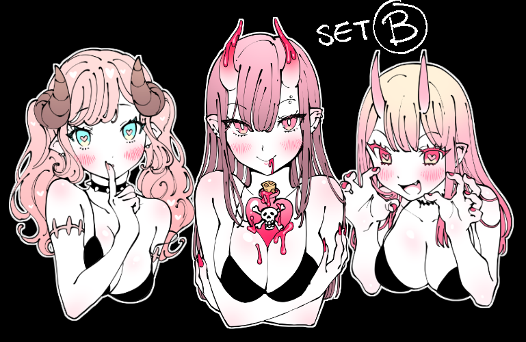 demon girls reflective stickers