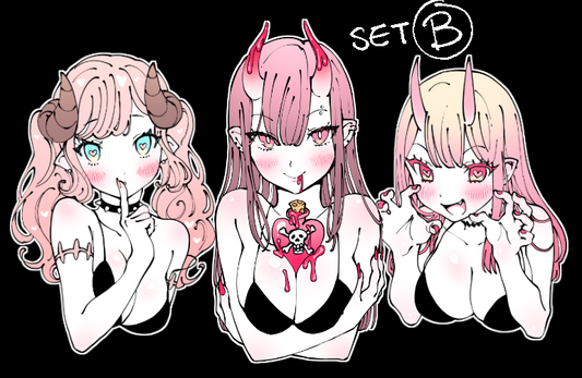 demon girls reflective stickers