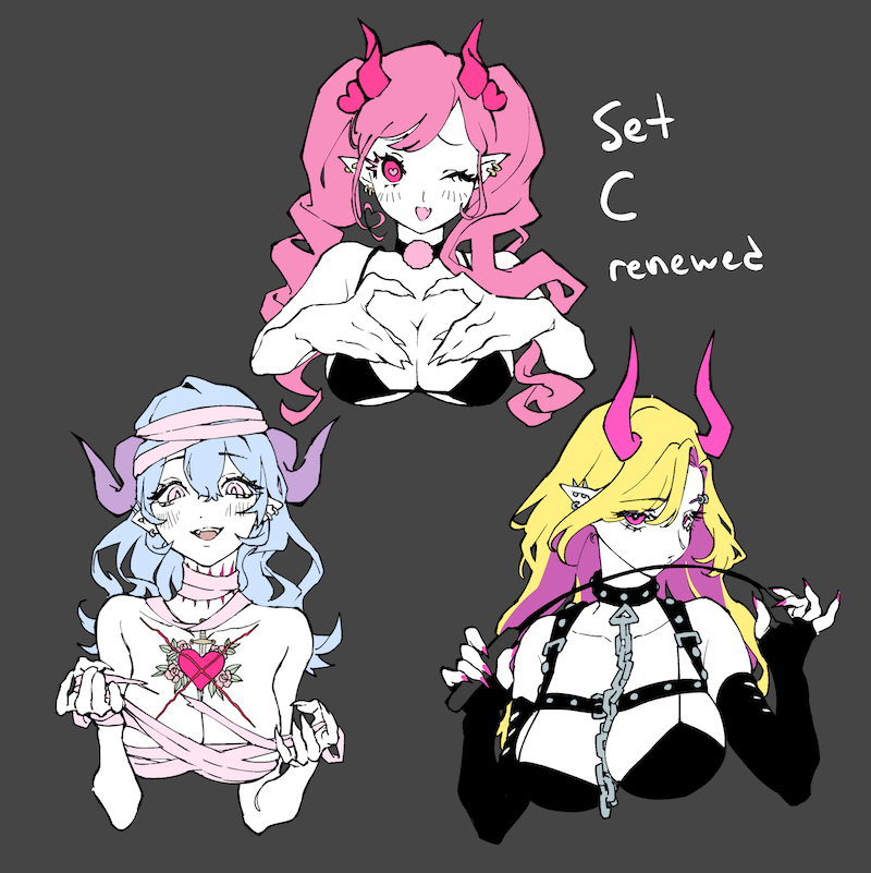 demon girls reflective stickers