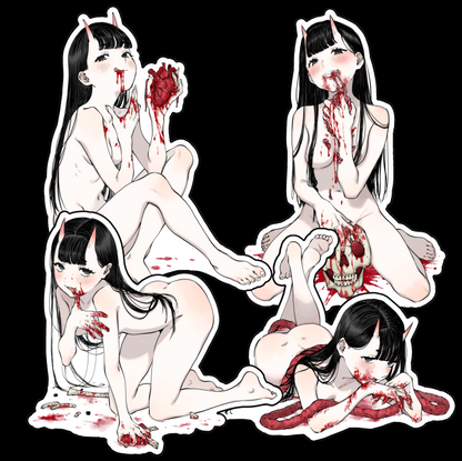 guro girl - sticker set