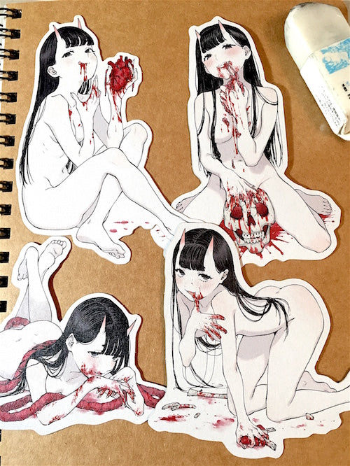 guro girl - sticker set
