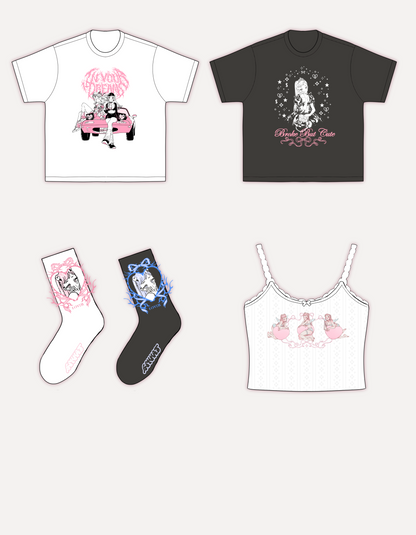 lover - socks white+pink/black+blue